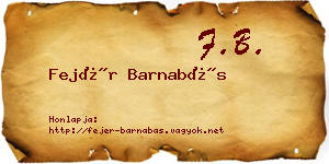 Fejér Barnabás névjegykártya